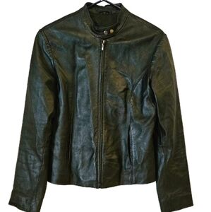 Ricano light weight 100% leather zippered jacket